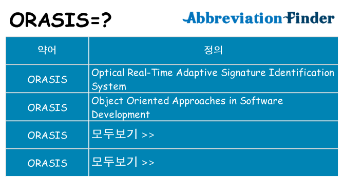 orasis 대 한 무엇을 서가