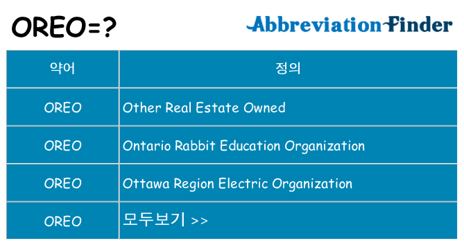 oreo 대 한 무엇을 서가