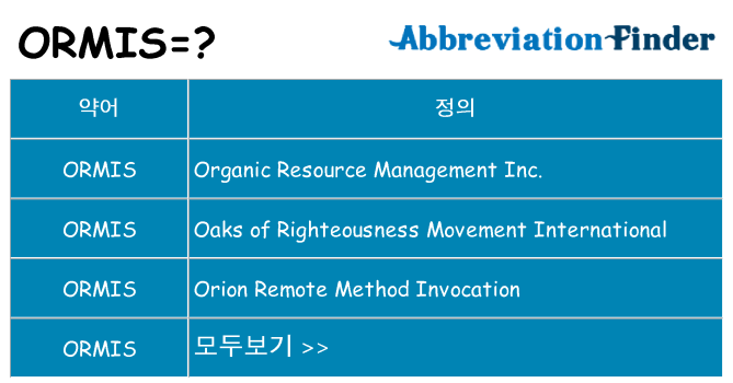 ormis 대 한 무엇을 서가