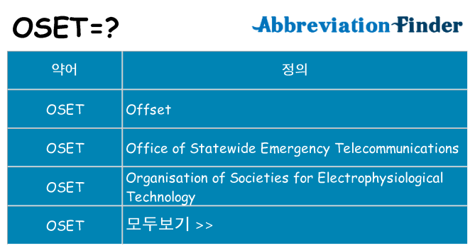 oset 대 한 무엇을 서가