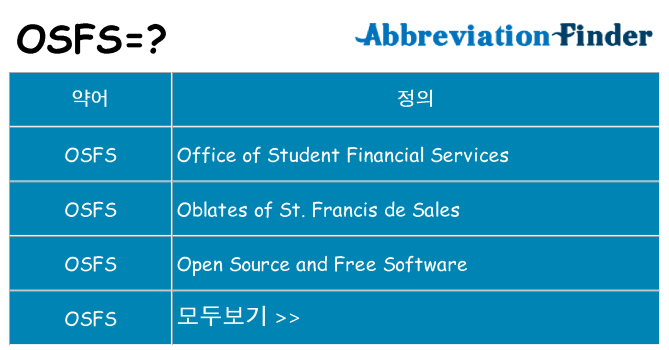 osfs 대 한 무엇을 서가