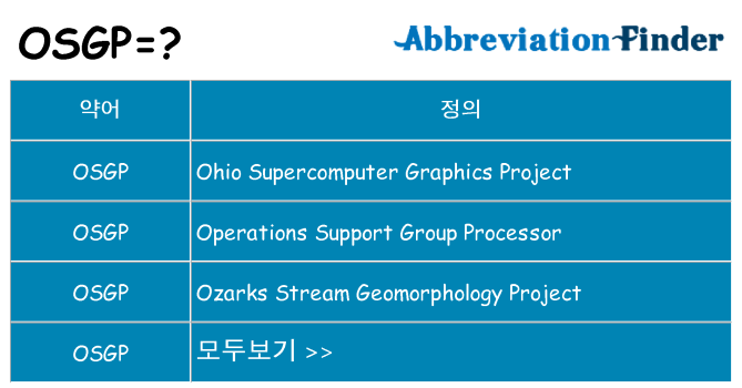 osgp 대 한 무엇을 서가