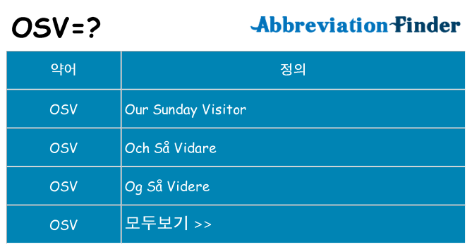 osv 대 한 무엇을 서가