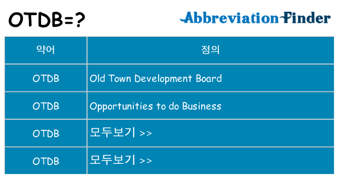 otdb 대 한 무엇을 서가