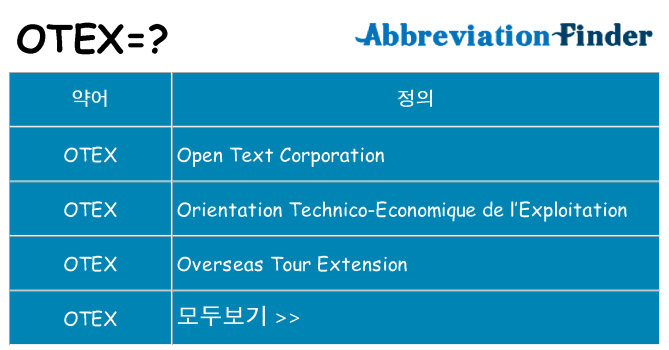 otex 대 한 무엇을 서가