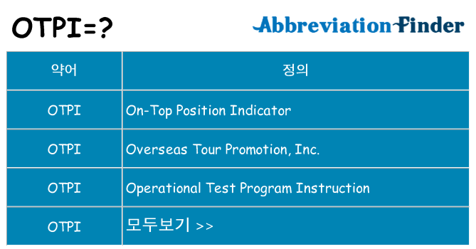 otpi 대 한 무엇을 서가