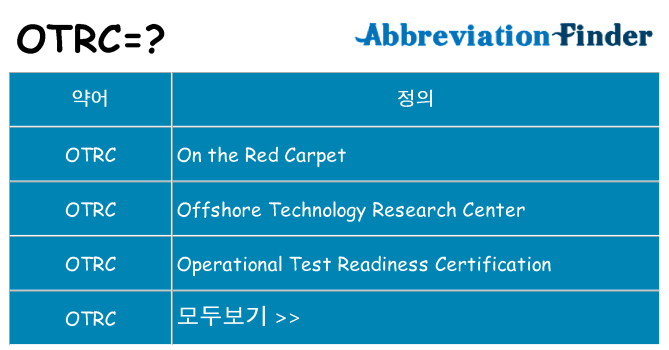 otrc 대 한 무엇을 서가