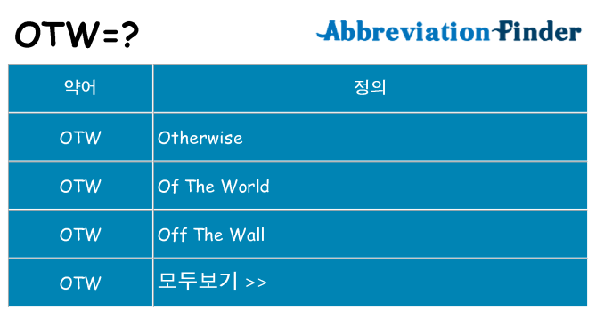 otw 대 한 무엇을 서가