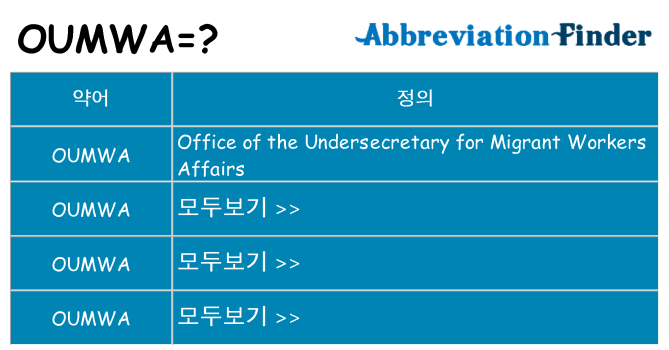 oumwa 대 한 무엇을 서가