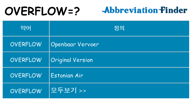 overflow 대 한 무엇을 서가