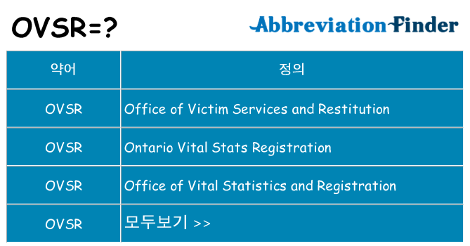 ovsr 대 한 무엇을 서가
