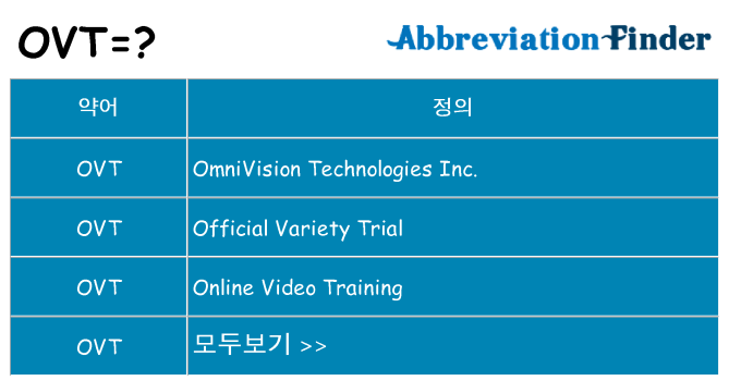 ovt 대 한 무엇을 서가
