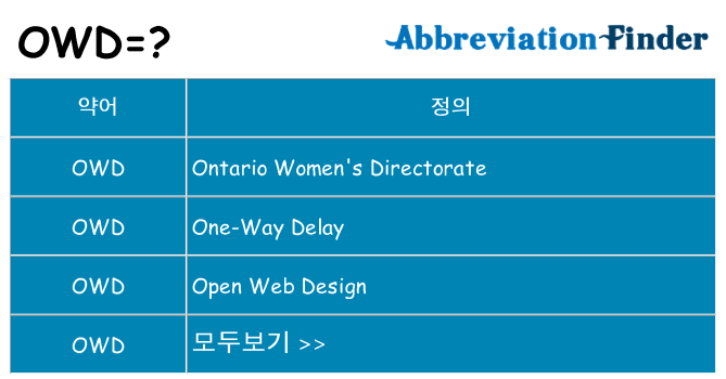 owd 대 한 무엇을 서가