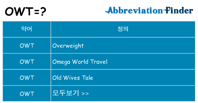 owt 대 한 무엇을 서가