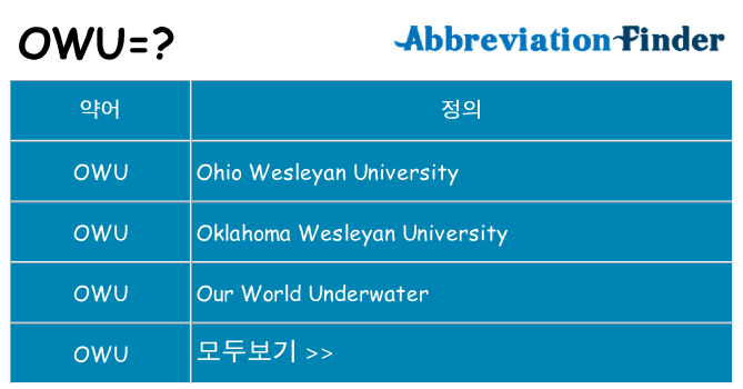owu 대 한 무엇을 서가