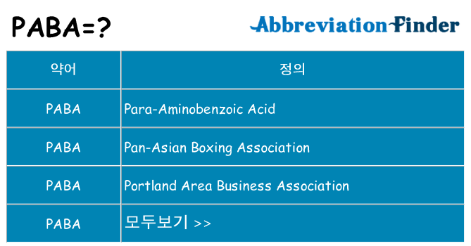 paba 대 한 무엇을 서가