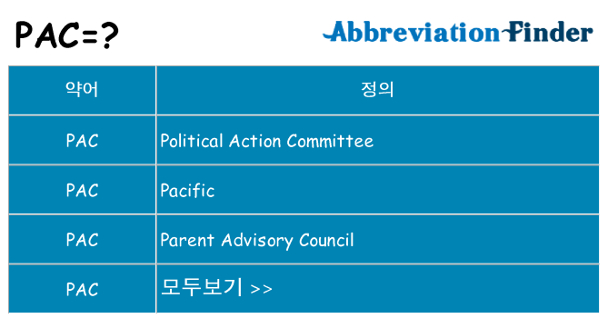 pac 대 한 무엇을 서가