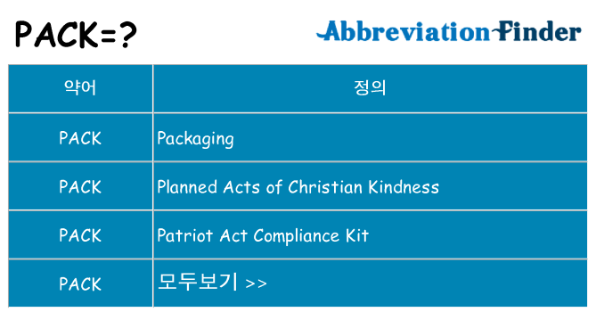 pack 대 한 무엇을 서가