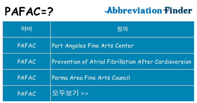 pafac 대 한 무엇을 서가