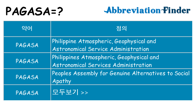 pagasa 대 한 무엇을 서가