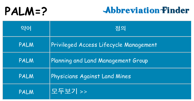 palm 대 한 무엇을 서가