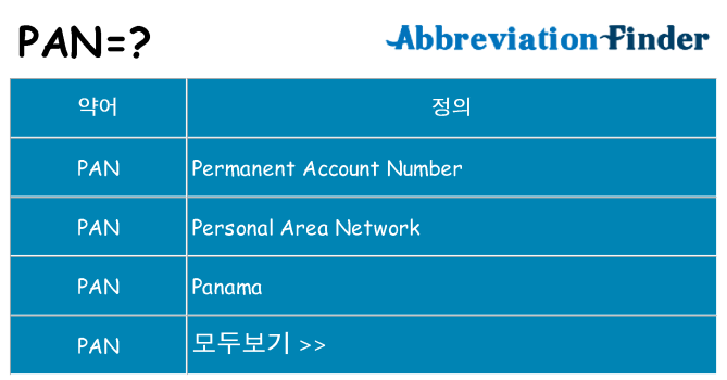 pan 대 한 무엇을 서가