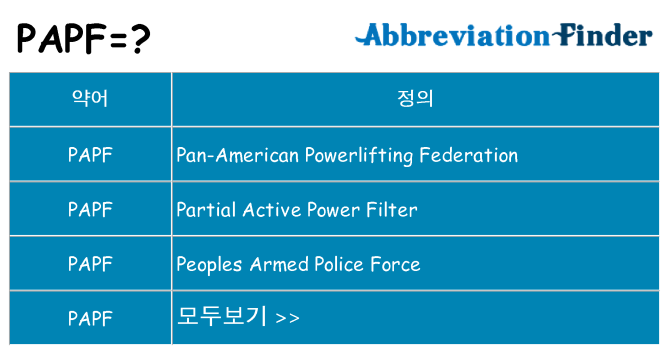 papf 대 한 무엇을 서가