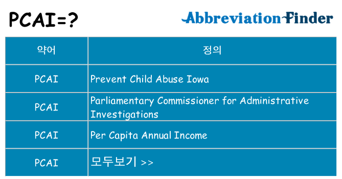 pcai 대 한 무엇을 서가