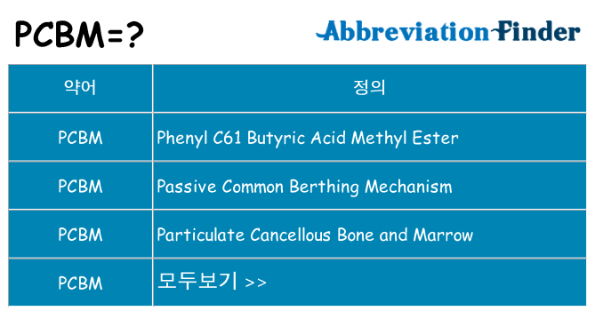 pcbm 대 한 무엇을 서가