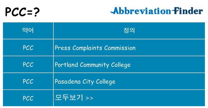 pcc 대 한 무엇을 서가