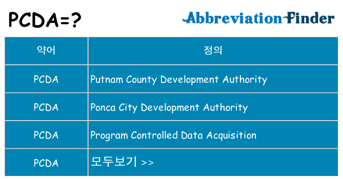 pcda 대 한 무엇을 서가