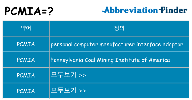 pcmia 대 한 무엇을 서가