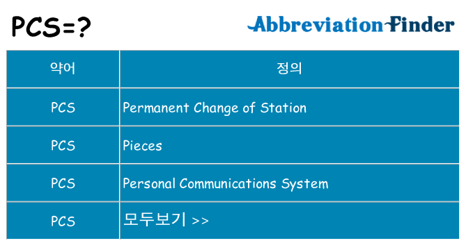 pcs 대 한 무엇을 서가