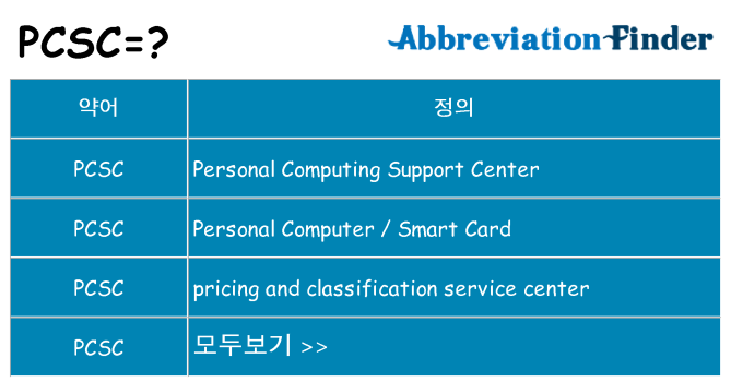 pcsc 대 한 무엇을 서가