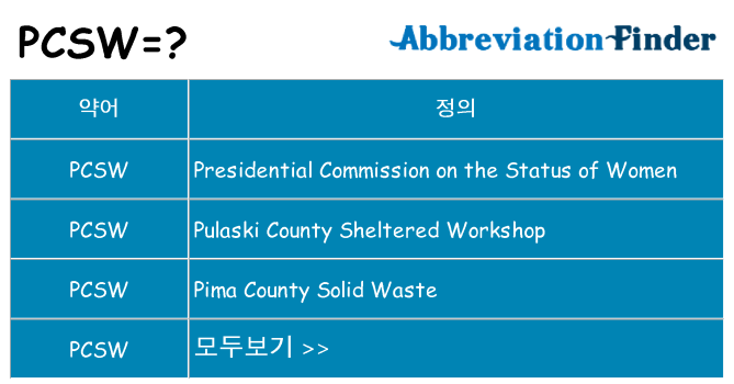 pcsw 대 한 무엇을 서가