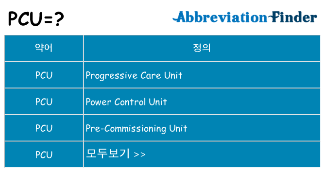 pcu 대 한 무엇을 서가