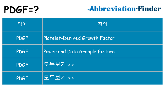 pdgf 대 한 무엇을 서가
