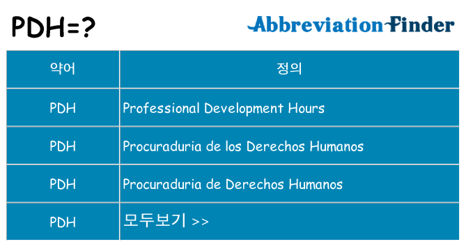 pdh 대 한 무엇을 서가
