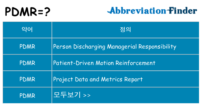 pdmr 대 한 무엇을 서가