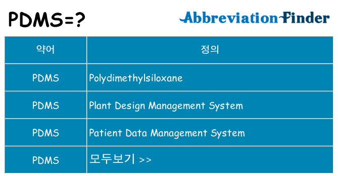 pdms 대 한 무엇을 서가