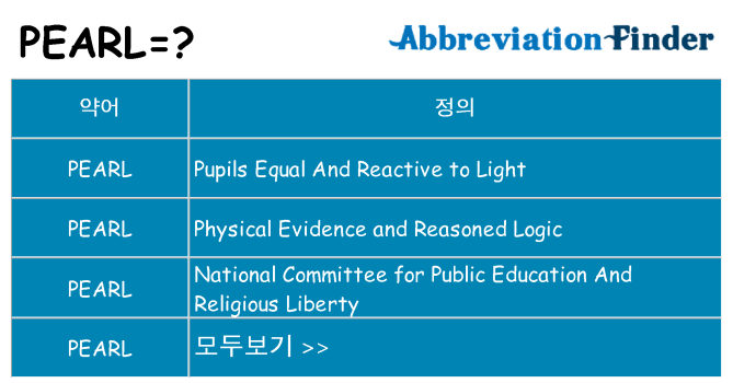 pearl 대 한 무엇을 서가
