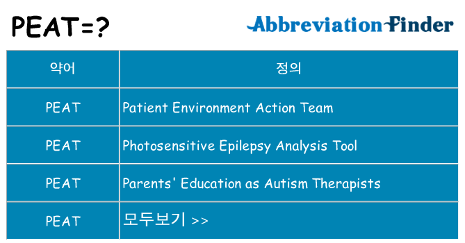 peat 대 한 무엇을 서가