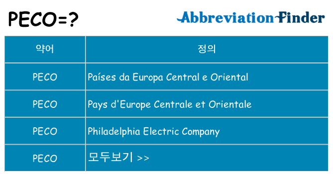 peco 대 한 무엇을 서가