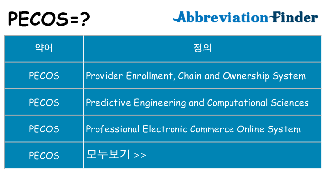 pecos 대 한 무엇을 서가