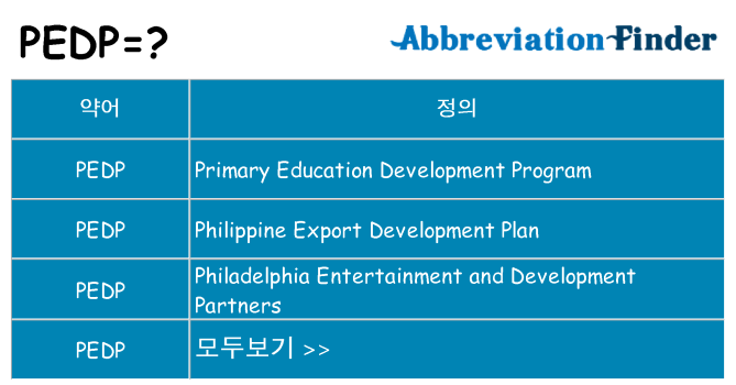 pedp 대 한 무엇을 서가