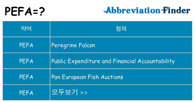 pefa 대 한 무엇을 서가