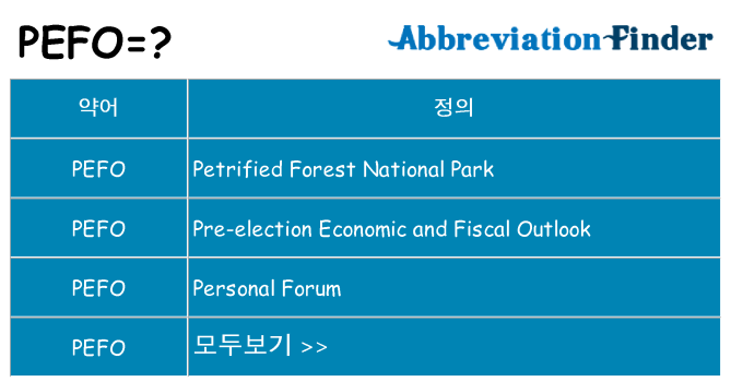 pefo 대 한 무엇을 서가