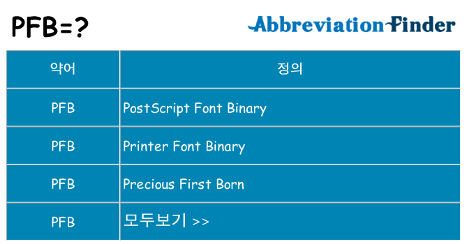 pfb 대 한 무엇을 서가