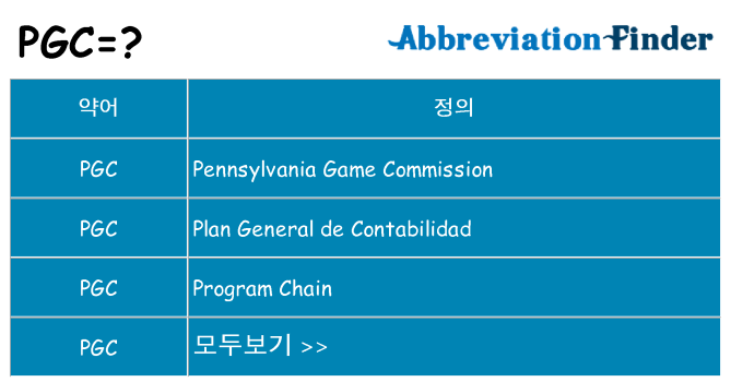 pgc 대 한 무엇을 서가