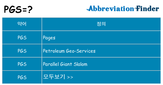 pgs 대 한 무엇을 서가
